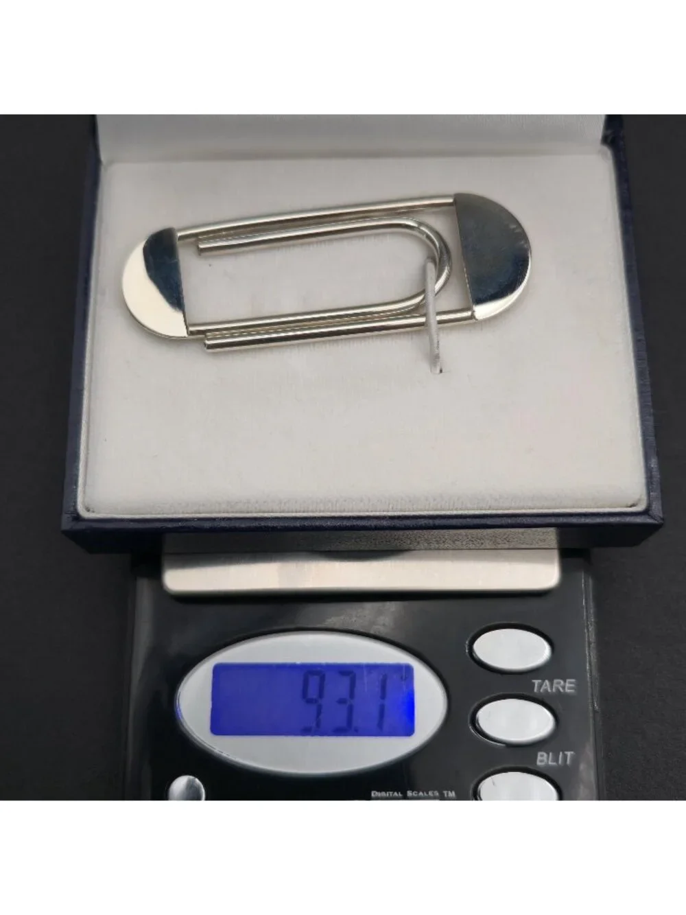 Dolan Bullock Sterling Silver Paperclip Money Clip with Original Box B1314